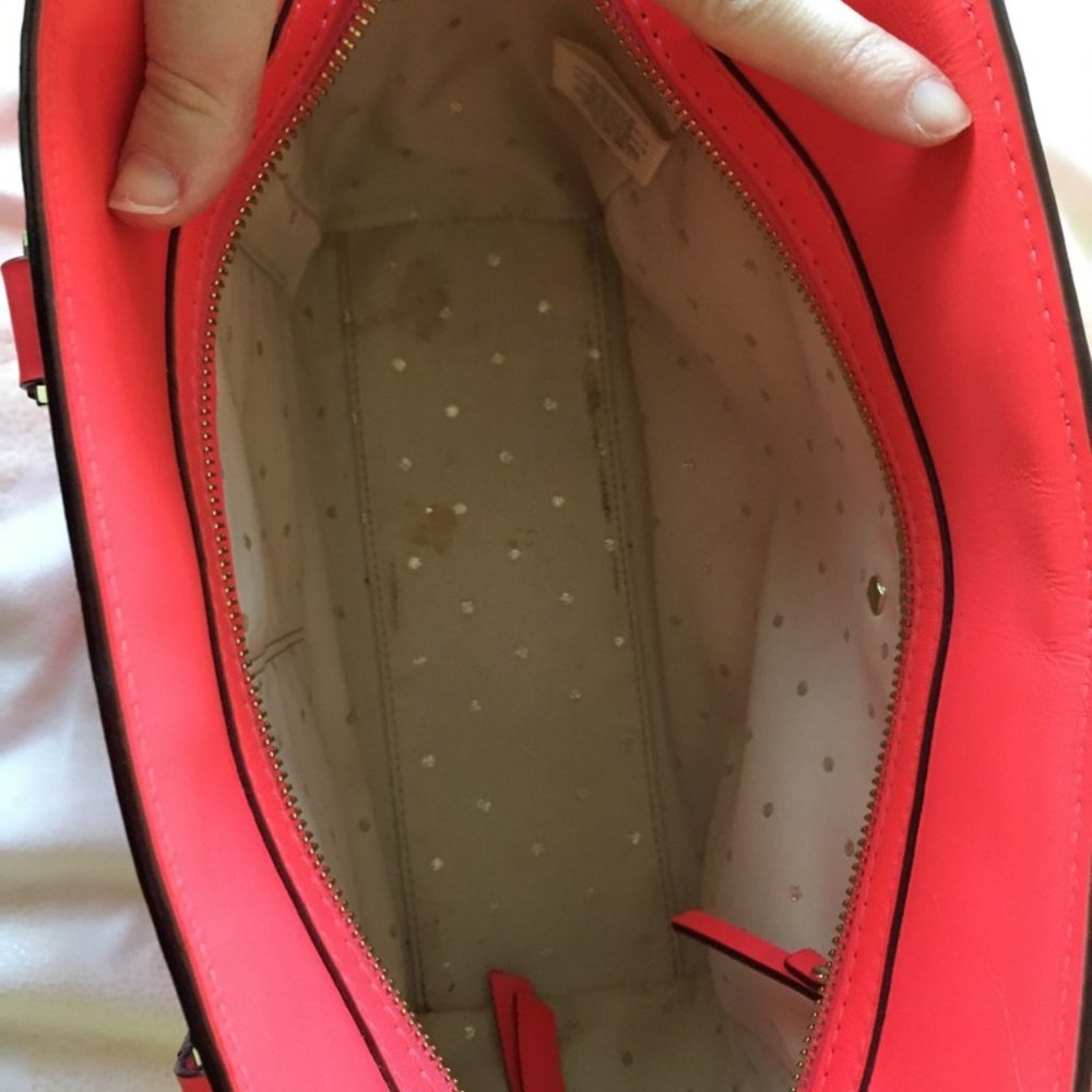 Kate Spade 2 Park Avenue Small Beau Bag Leather Satchel purse pink PLZ READ - Picture 10 of 16
